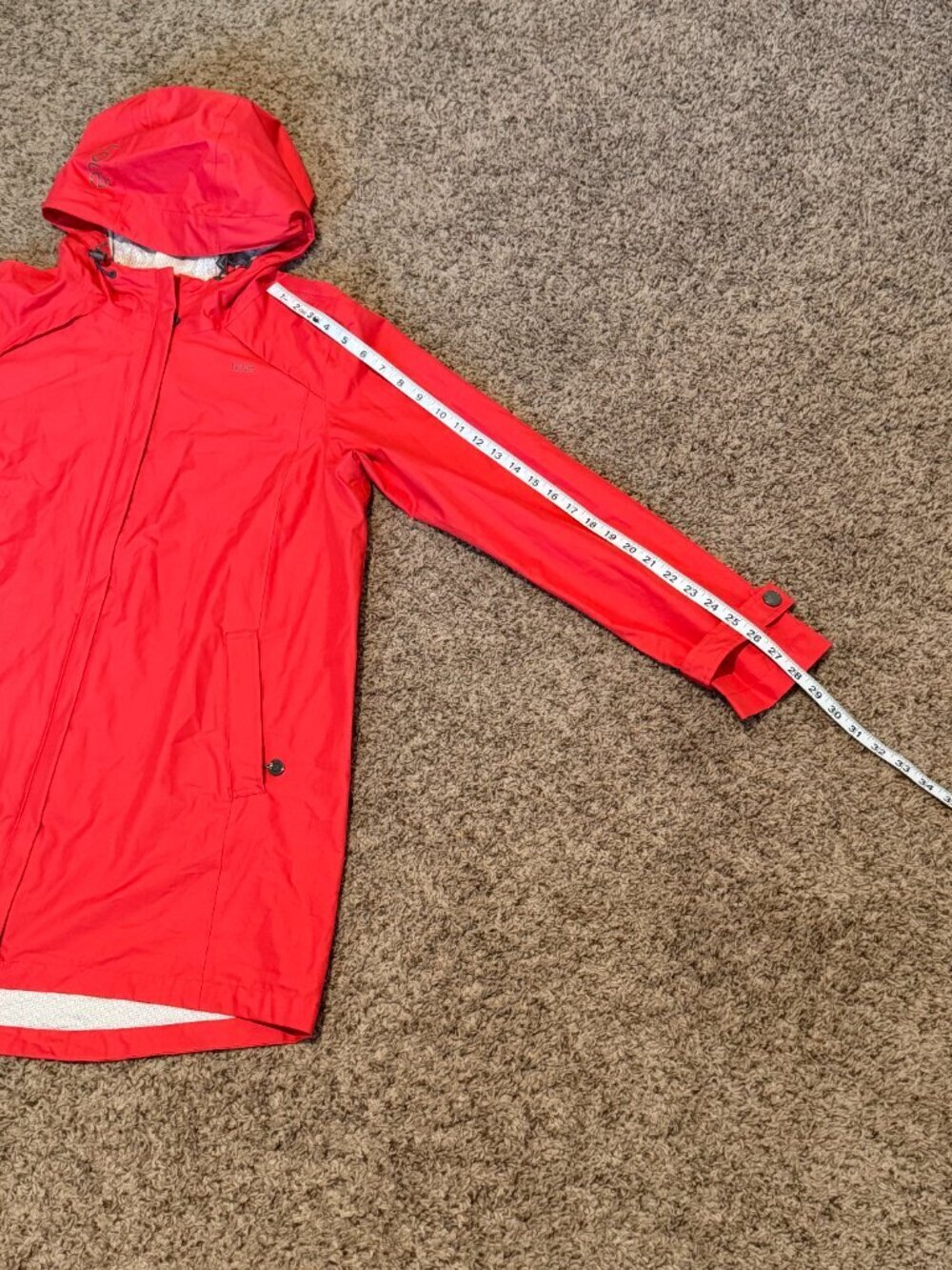 Lole Women's Rain Trench Coat - Waterproof Sealed Seams - Red - Size L - Picture 15 of 16